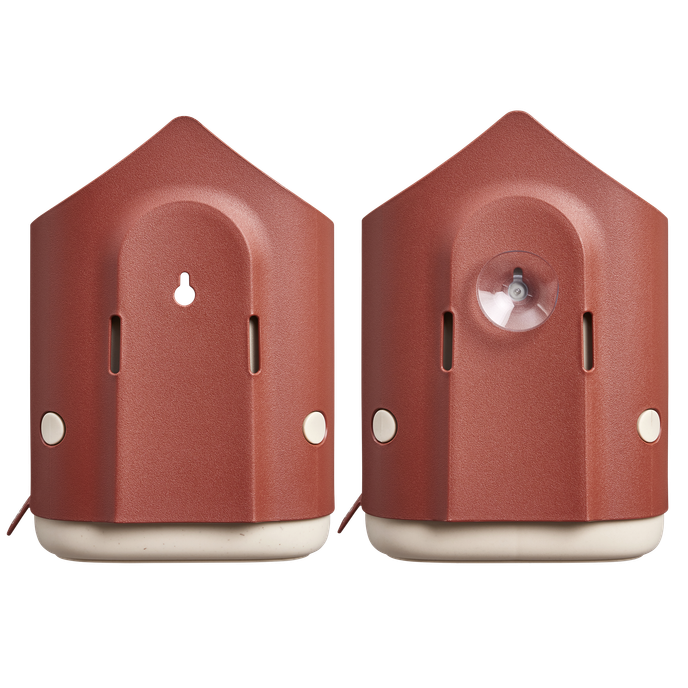 BNDL cosy bird house + feeder tuscan red